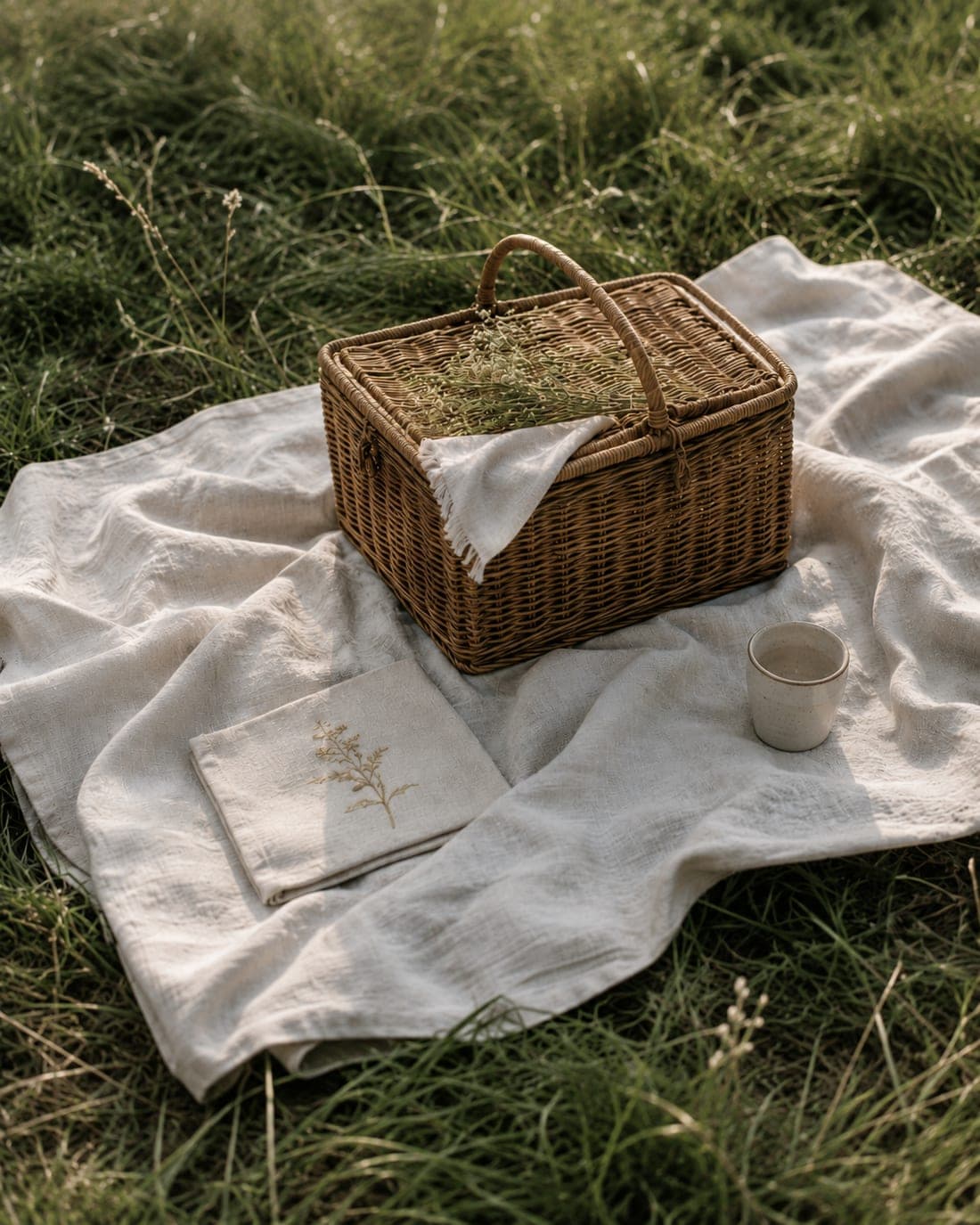 Cestino da picnic preparato per una gita