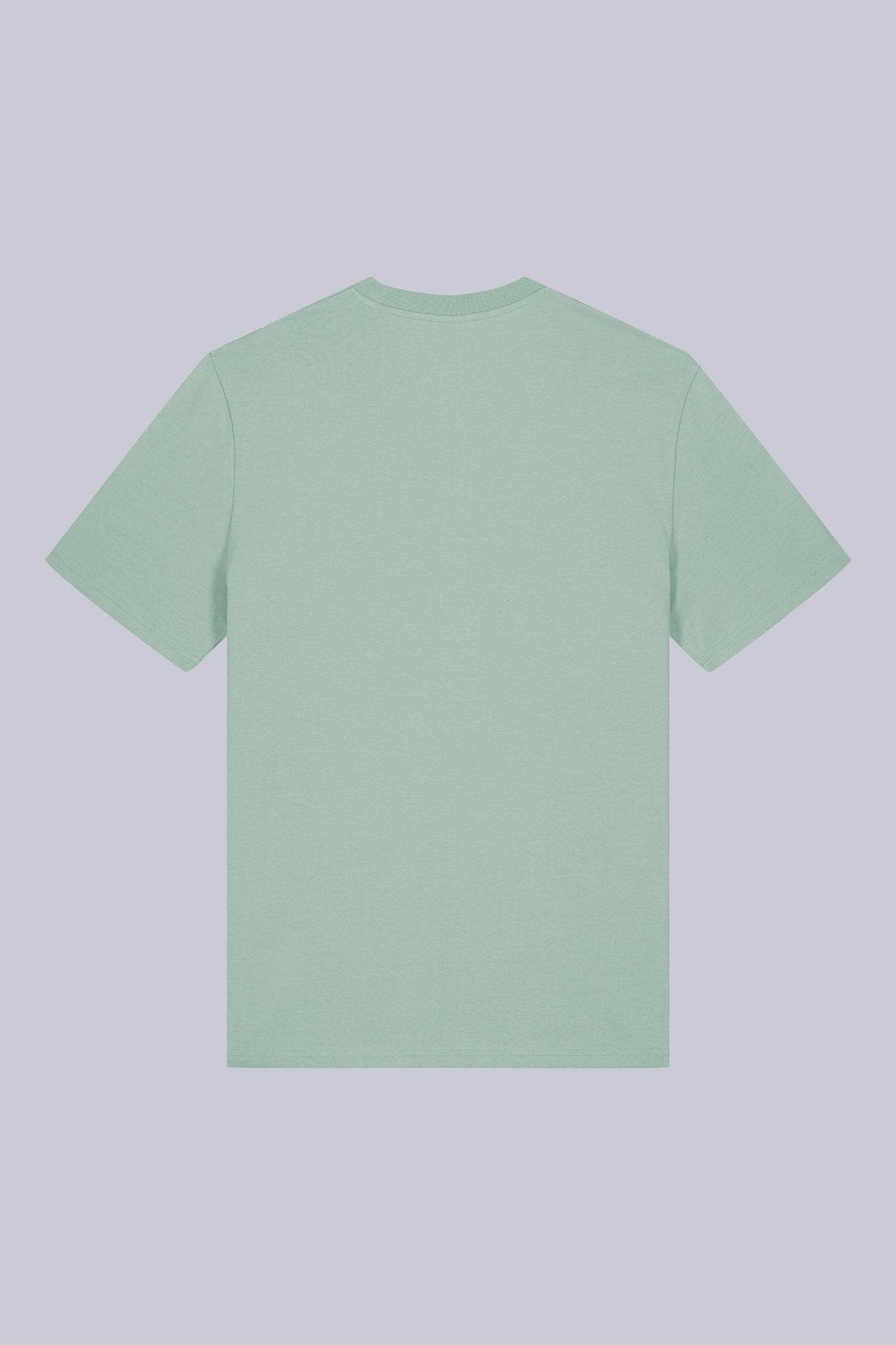 T-shirt classica in cotone organico Verde salvia e aloe still life retro di Farway Milano