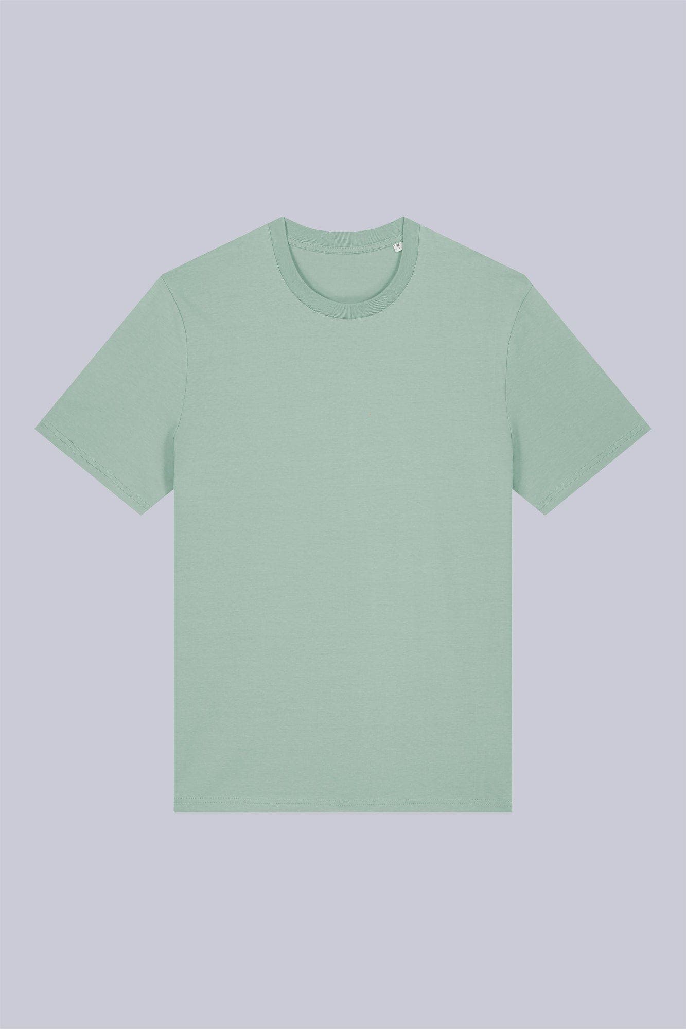 T-shirt classica in cotone organico Verde salvia e aloe still life front di Farway Milano
