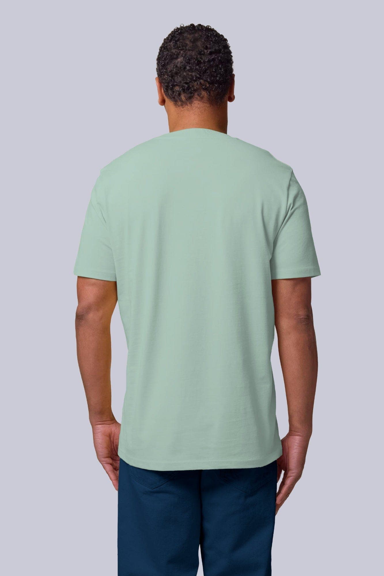 T-shirt classica in cotone organico Verde salvia e aloe Back di Farway Milano
