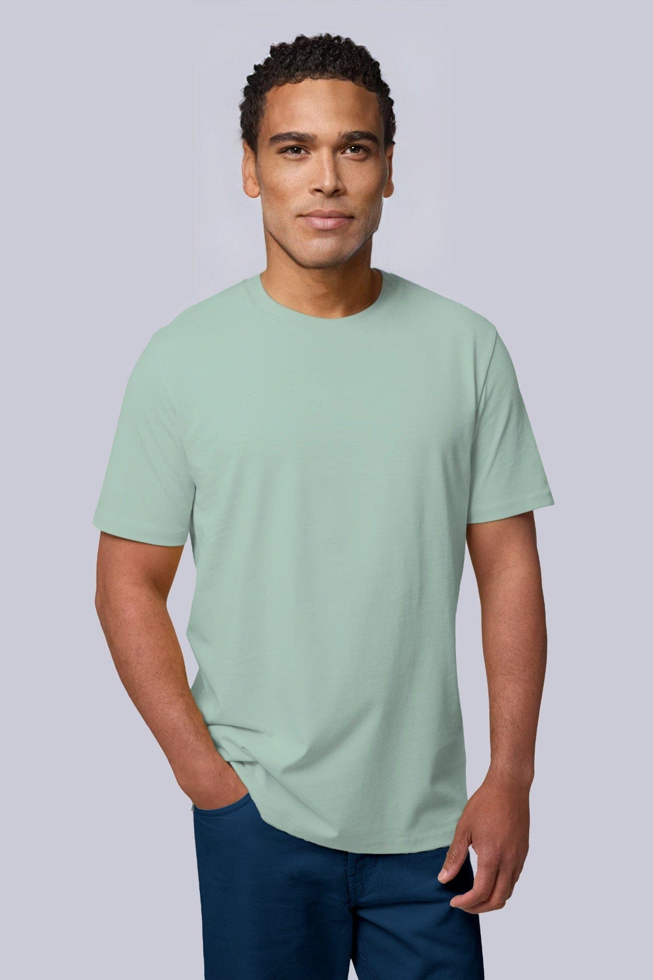 T-shirt Adulto Classica in Cotone Organico Verde salvia e aloe Front di Farway Milano