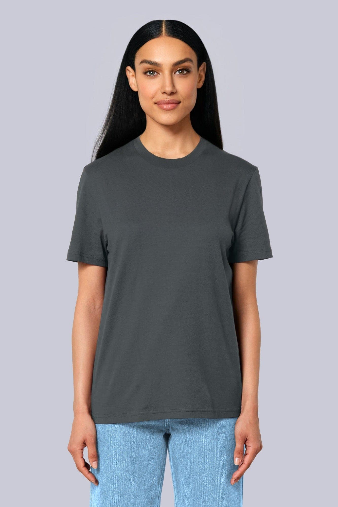 T-shirt Adulto Classica in Cotone Organico Antracite e grigio scuro Front di Farway Milano