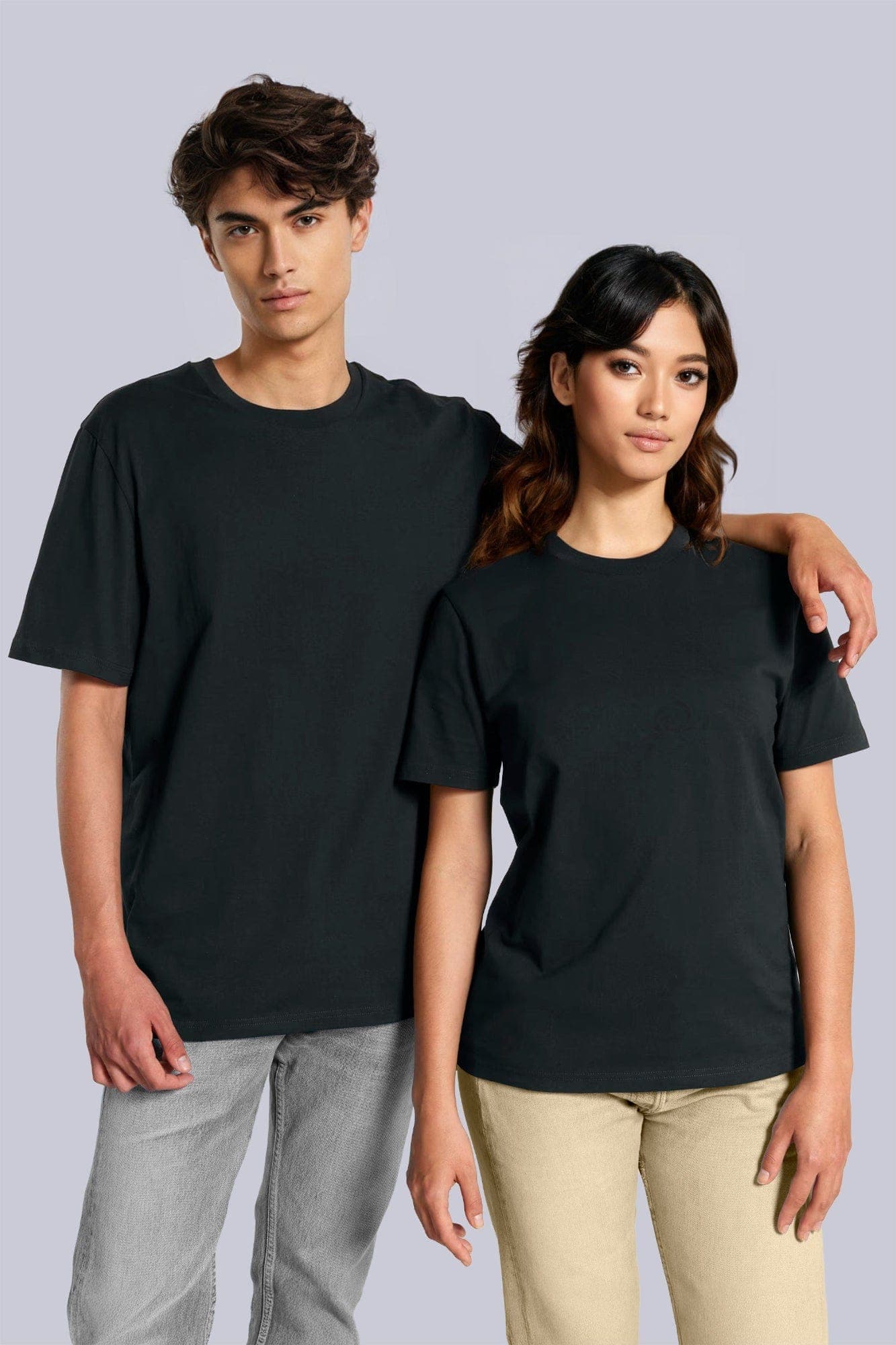 T-shirt Adulto Classica in Cotone Organico Nero Front di Farway Milano