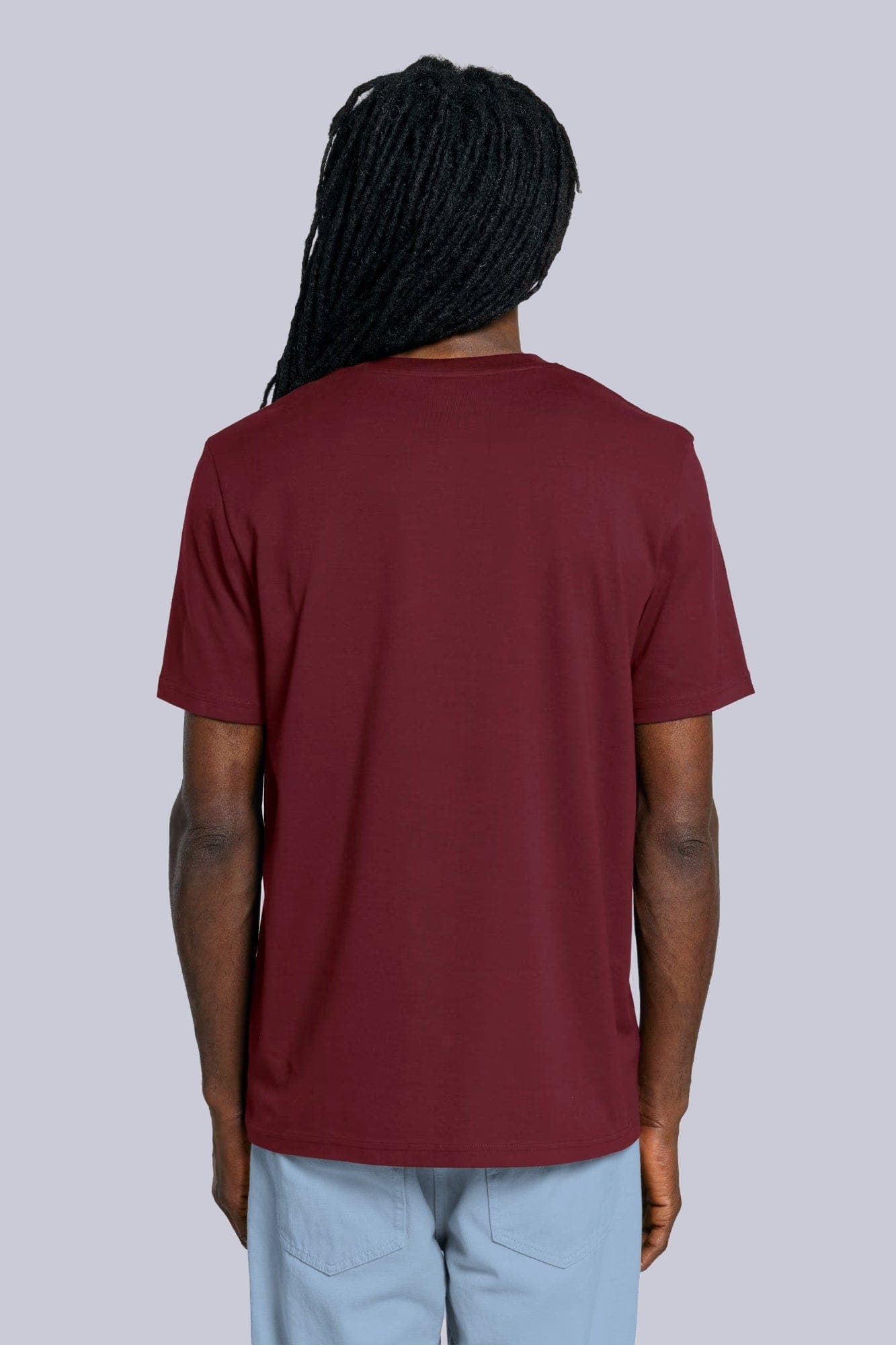T-shirt classica in cotone organico Bordeaux e mattone Back di Farway Milano