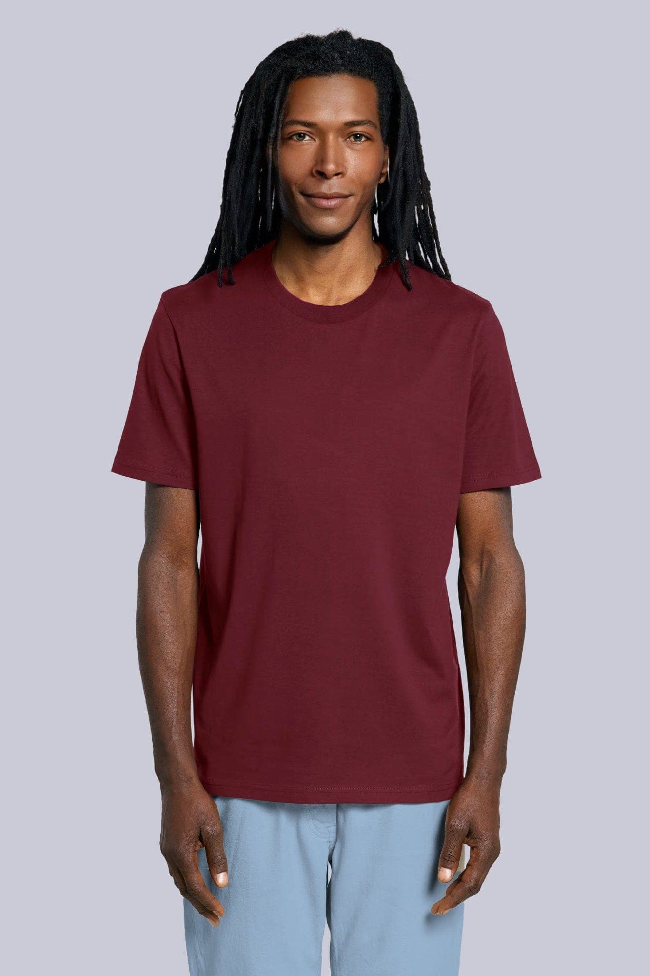 T-shirt Adulto Classica in Cotone Organico Bordeaux e mattone Front di Farway Milano