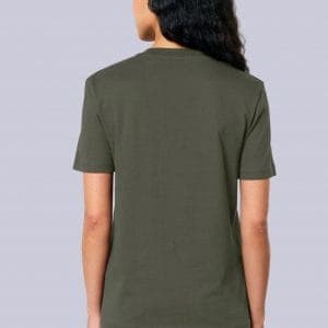 T-shirt classica in cotone organico Verde khaki e militare Back di Farway Milano