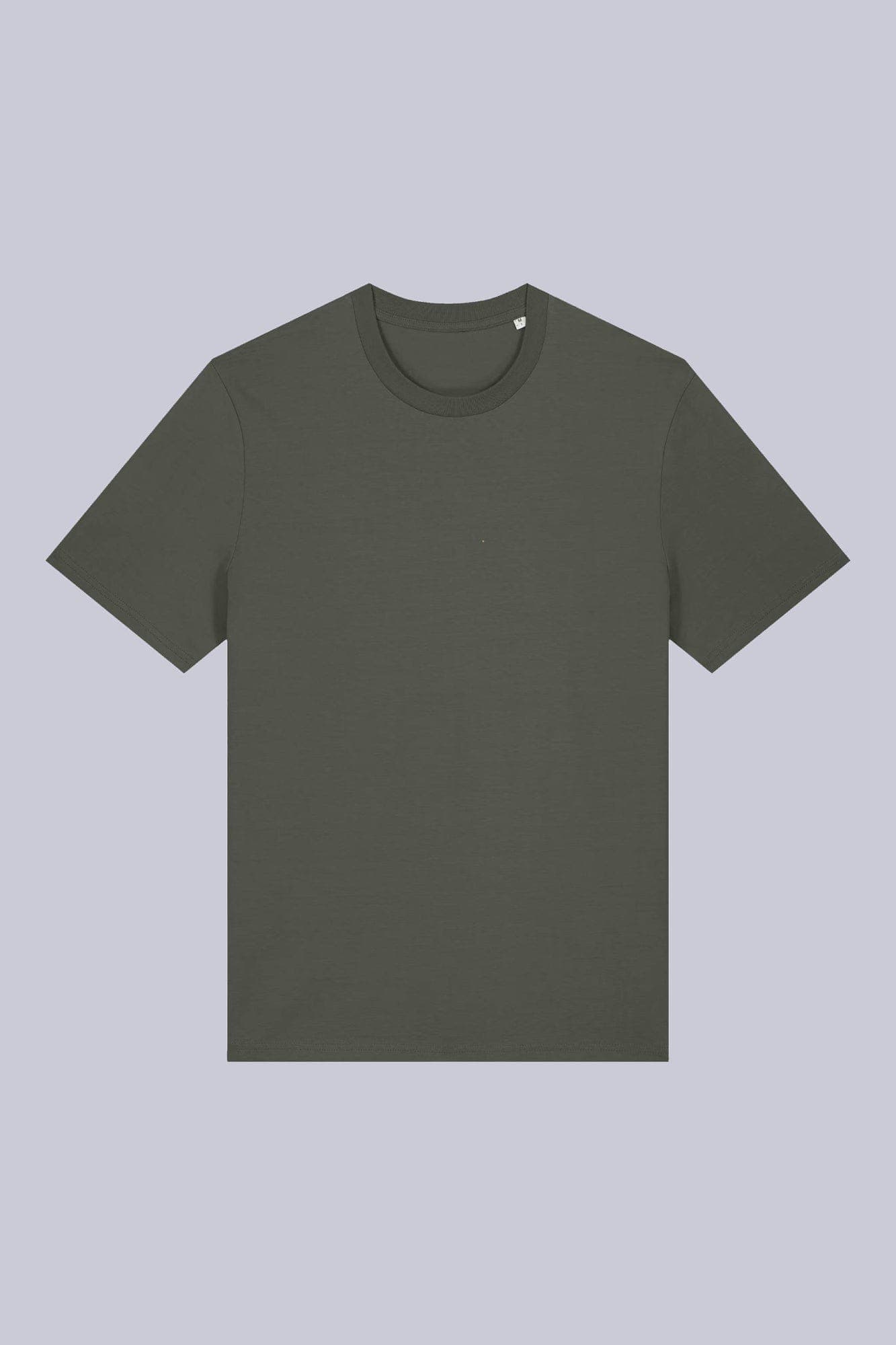 T-shirt classica in cotone organico Verde khaki e militare still life front di Farway Milano