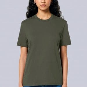 T-shirt Adulto Classica in Cotone Organico Verde khaki e militare Front di Farway Milano