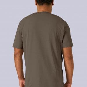 T-shirt classica in cotone organico Marrone e mocha Back di Farway Milano