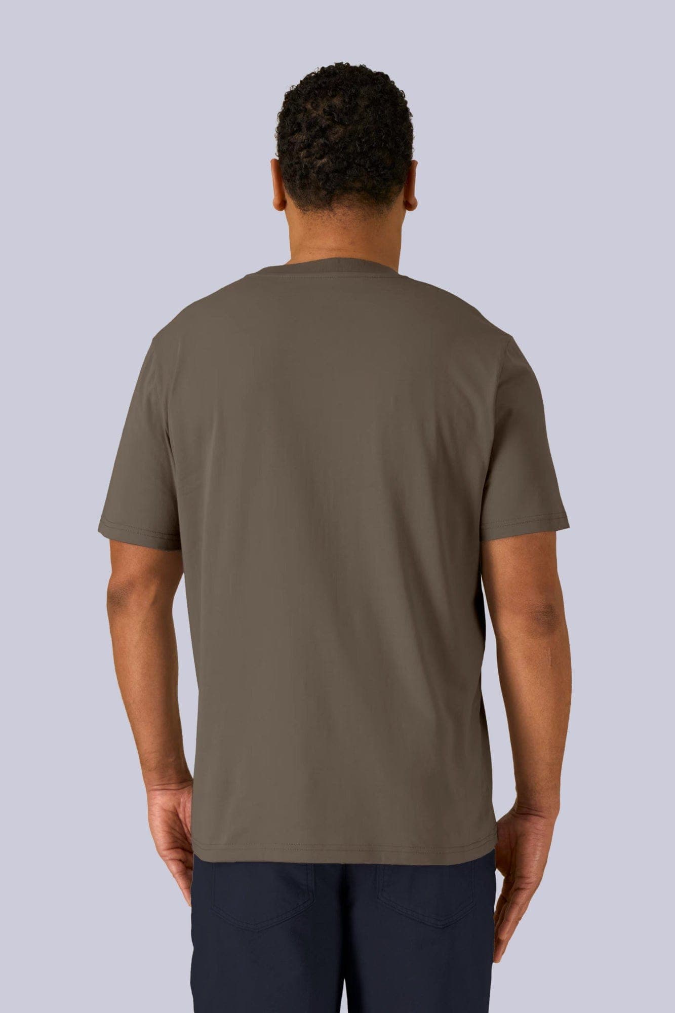 T-shirt classica in cotone organico Marrone e mocha Back di Farway Milano