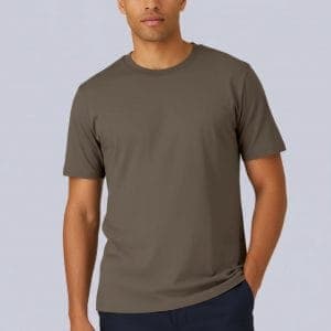 T-shirt Adulto Classica in Cotone Organico Marrone e mocha Front di Farway Milano