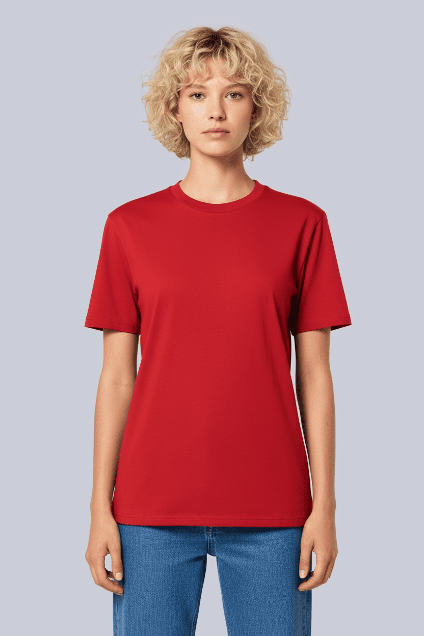 T-shirt Adulto Classica in Cotone Organico Rosso e ciliegia Front di Farway Milano