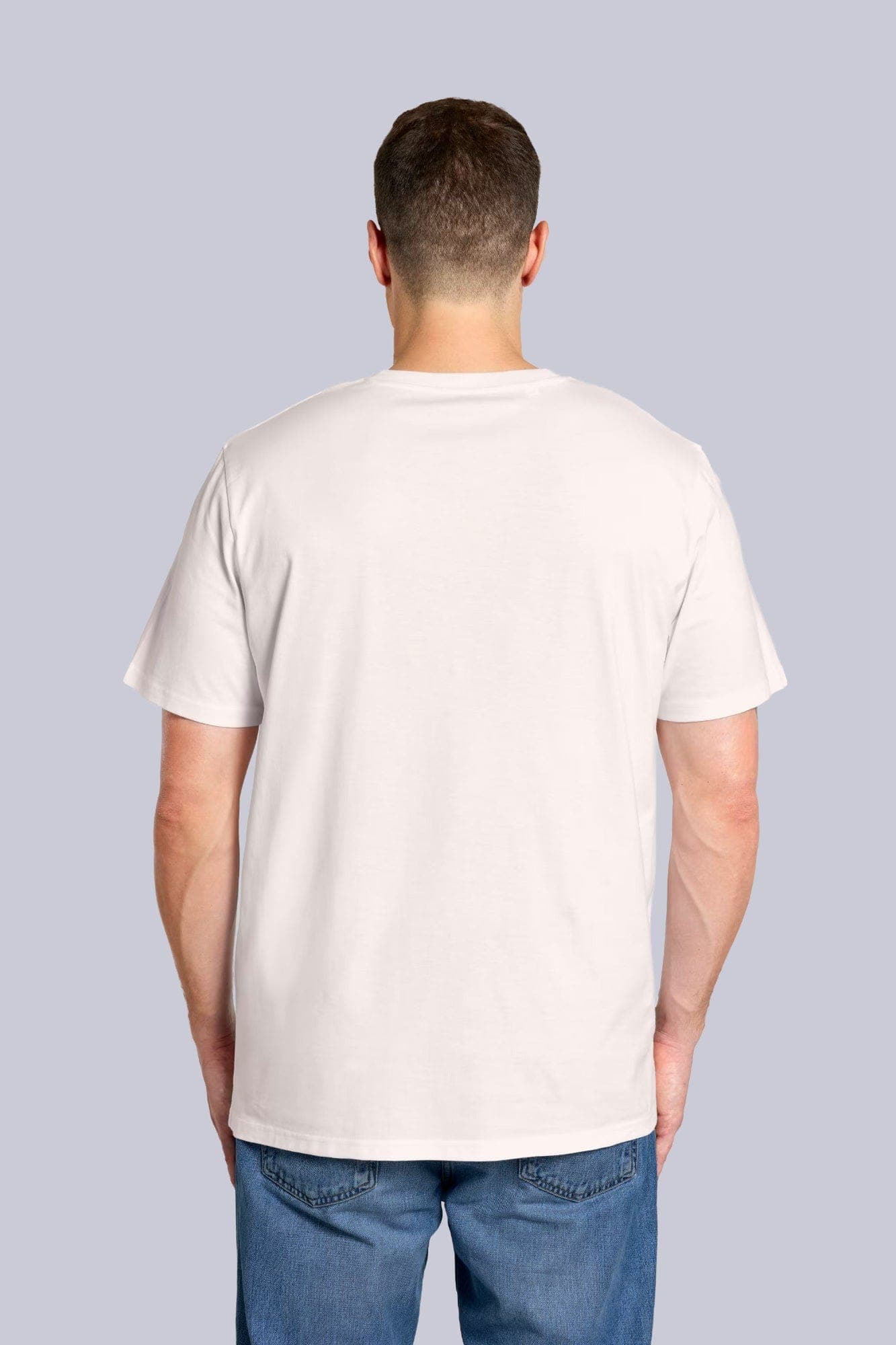 T-shirt classica in cotone organico Panna e avorio Back di Farway Milano