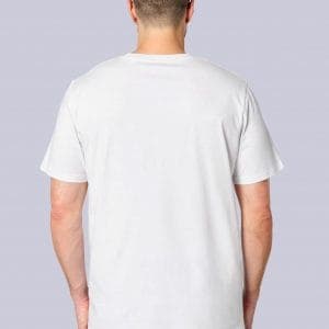 T-shirt classica in cotone organico Bianco puro Back di Farway Milano