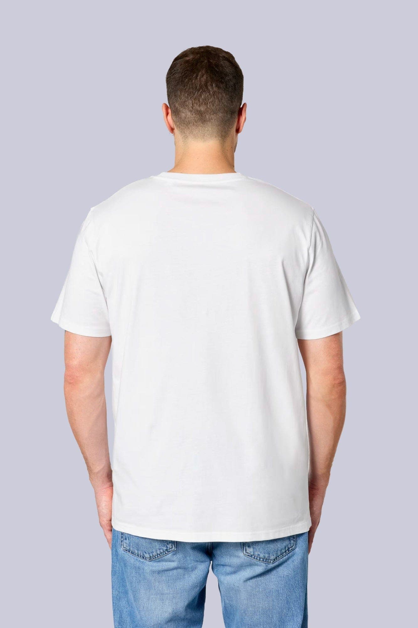 T-shirt classica in cotone organico Bianco puro Back di Farway Milano