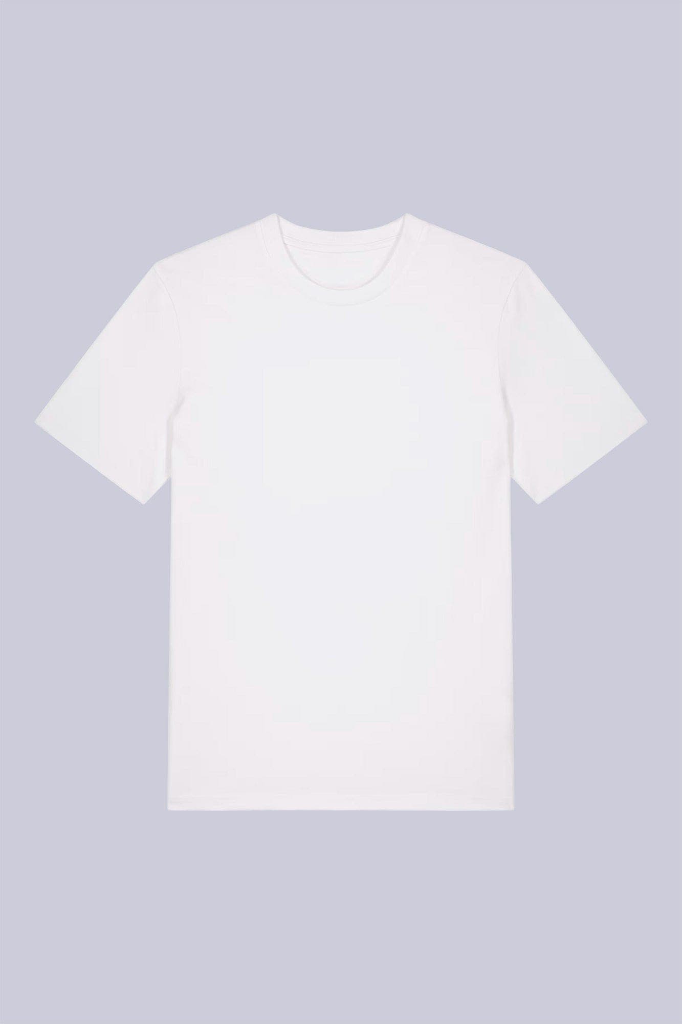T-shirt classica in cotone organico Bianco puro still life front di Farway Milano