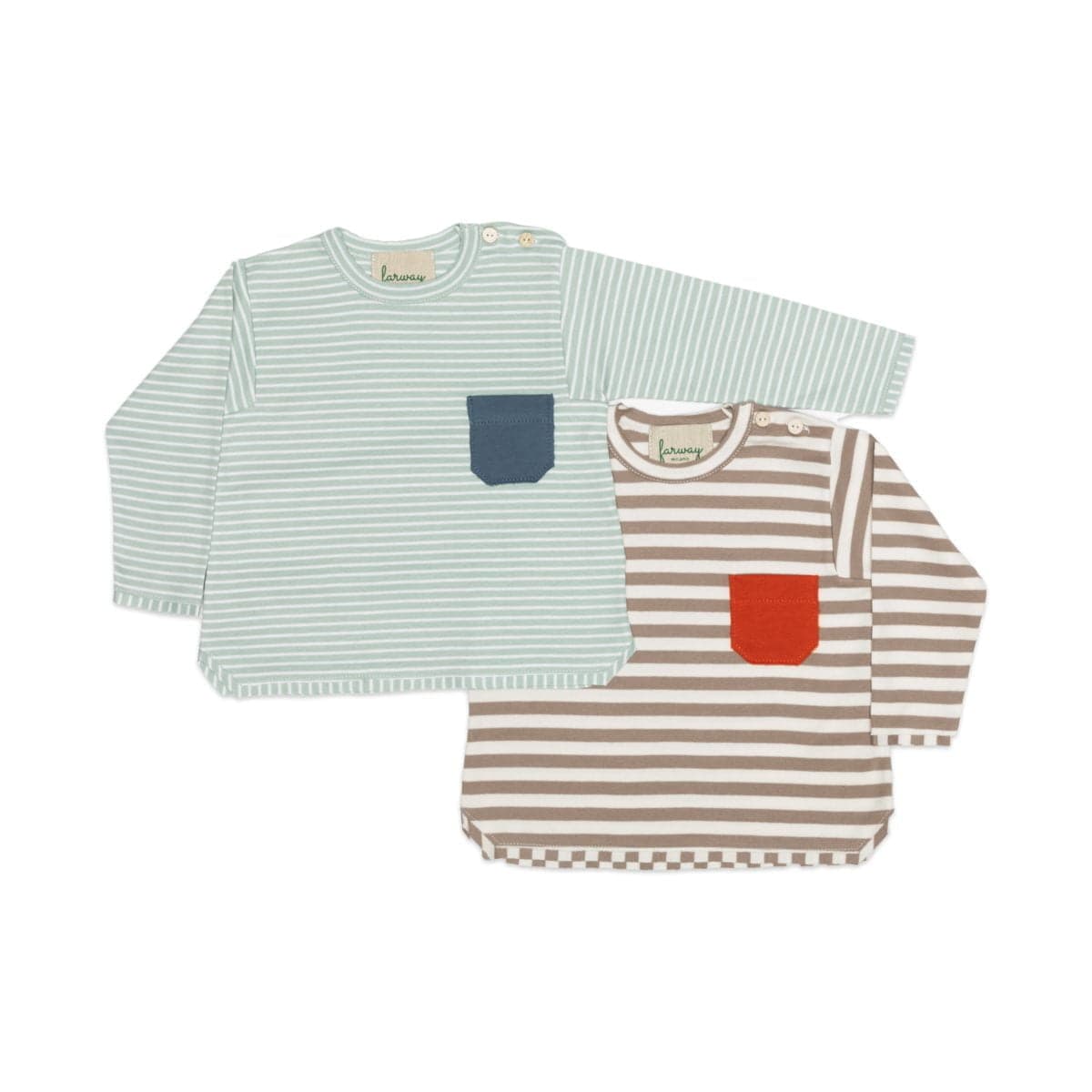 T-shirt a righe con taschino still life di Farway Milano