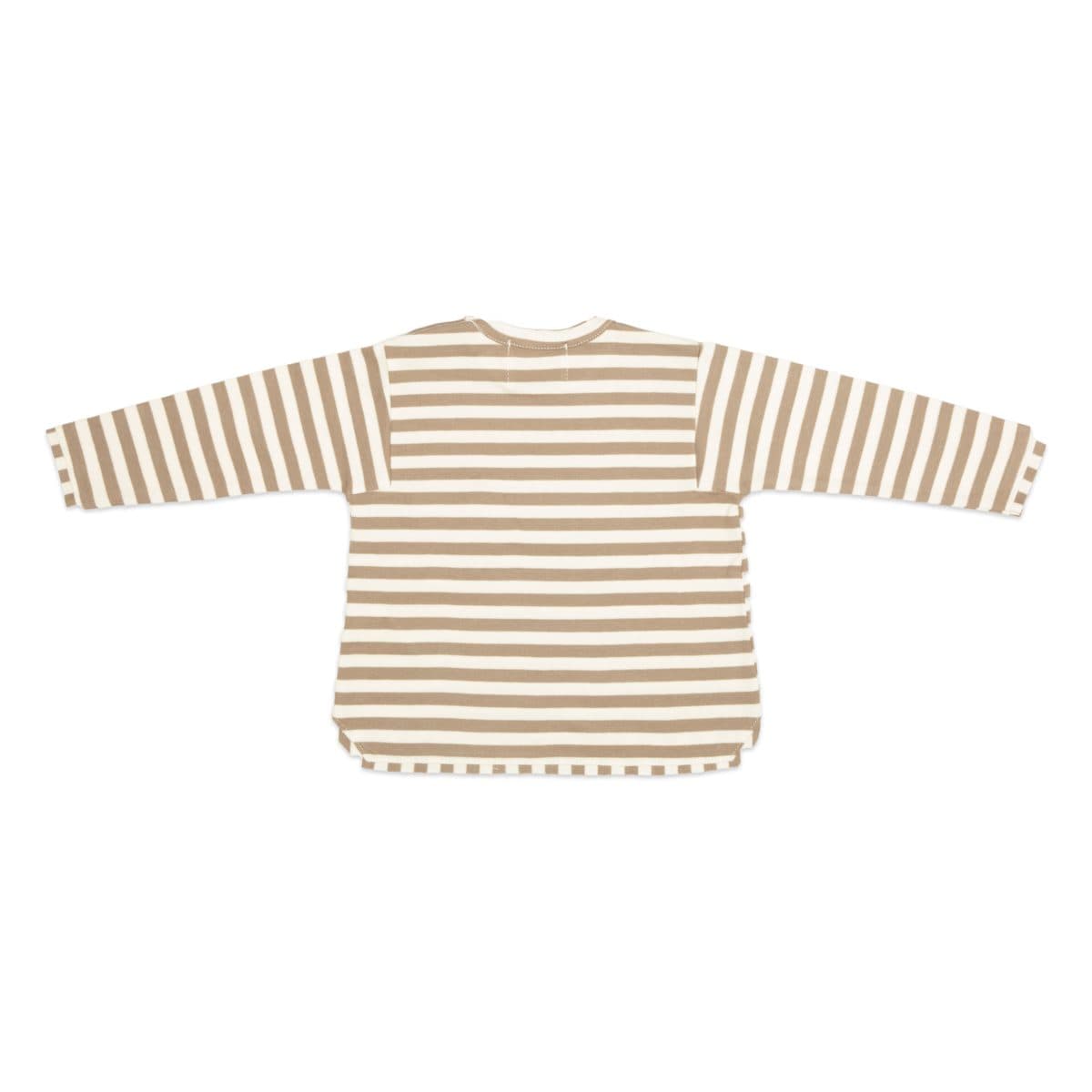T-shirt a righe con taschino Marrone e mocha still life retro di Farway Milano