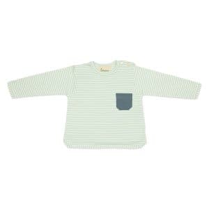 T-shirt a righe con taschino Off-white e cloud still life front di Farway Milano