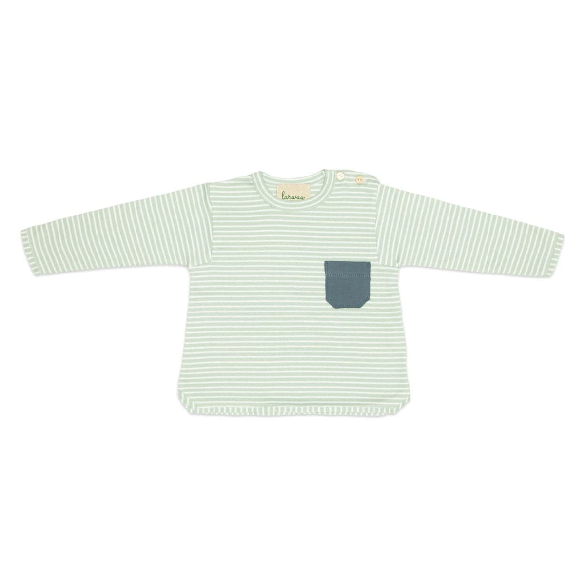 T-shirt a righe con taschino Off-white e cloud still life front di Farway Milano