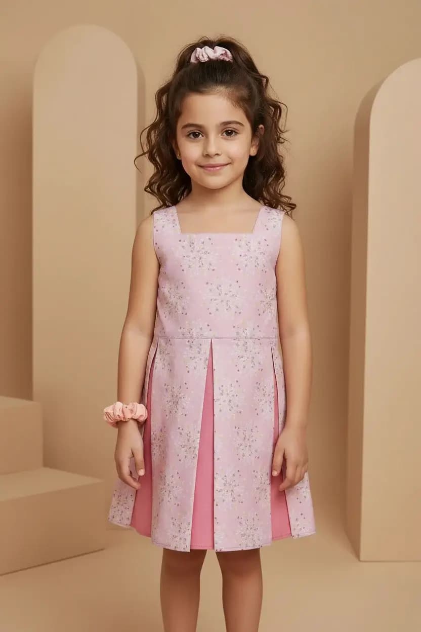 Abito Masha smanicato bicolore Flower Fantasie: natura Front