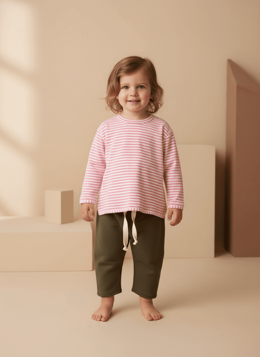 Maglietta a righe Lilla e lavanda Front di Farway Milano